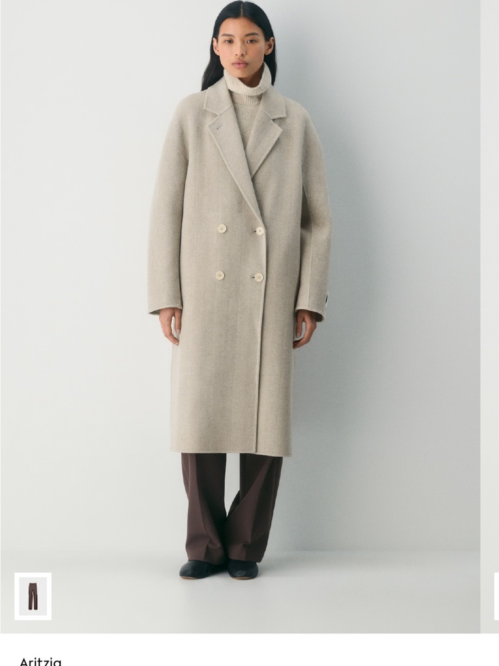 Aritzia The Slouch Double-Faced Coat in Kent Herringbone